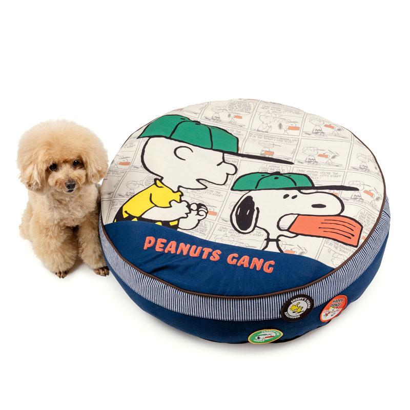 SNOOPY（スヌーピー） 犬 ベッド ワッペンクッション （60cm