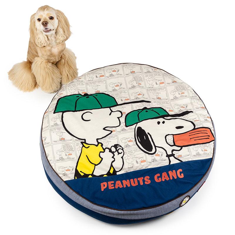 SNOOPY（スヌーピー） 犬 ベッド ワッペンクッション （90cm