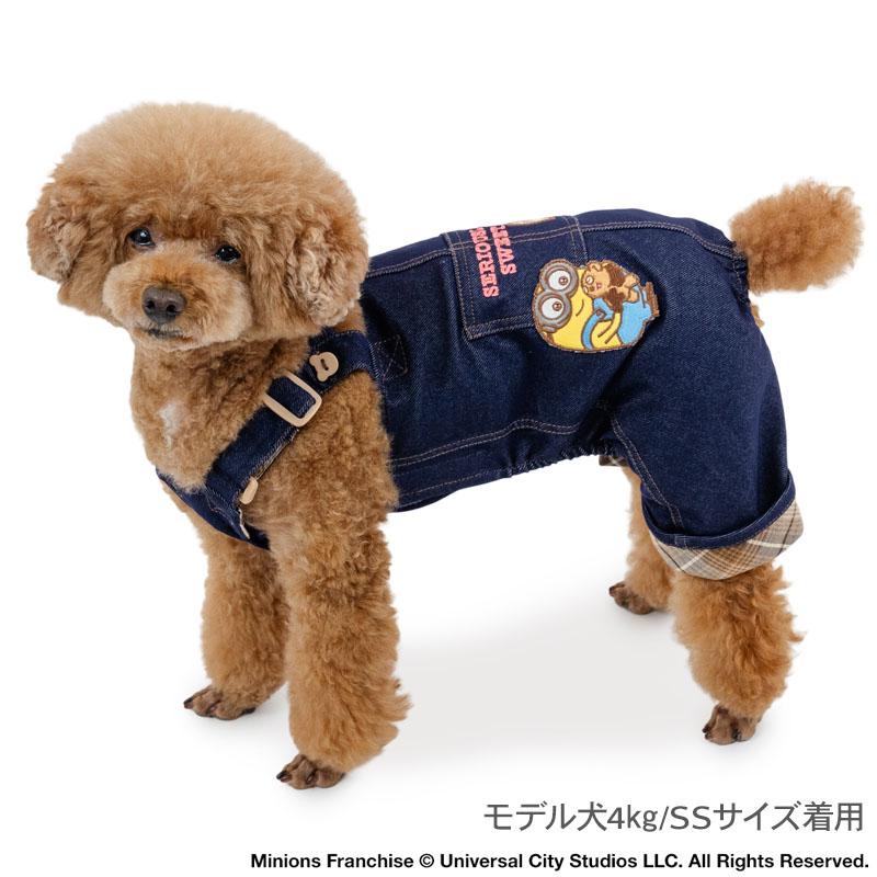 MINIONS（ミニオンズ） ミニオン犬服秋切替チェックオーバーオール小型