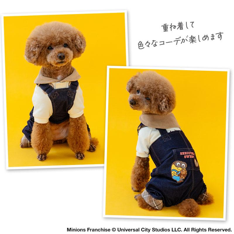 MINIONS（ミニオンズ） ミニオン犬服秋切替チェックオーバーオール小型