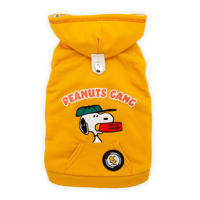 SNOOPY（スヌーピー） 犬 服 春 ワッペン パーカー 小型犬 | オレンジ