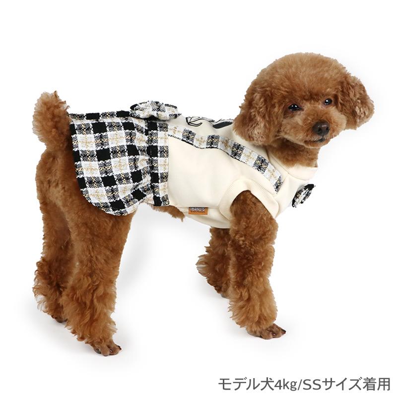 SNOOPY（スヌーピー） 犬 服 春 黒 ツイード スカートつなぎ 小型犬