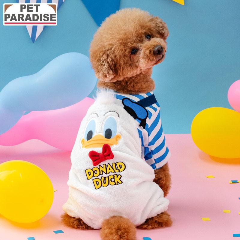 Disney（ディズニー） ドナルド ダック 犬 服 秋 ふわふわ お顔 パンツ