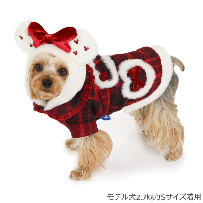 Disney（ディズニー） ミニーマウス 犬 服 冬 フード 付き チェック