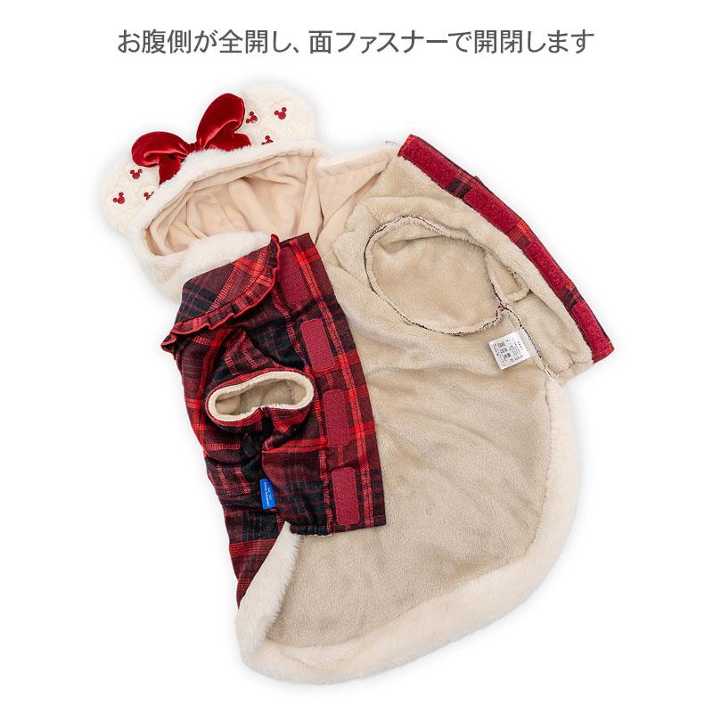 Disney（ディズニー） ミニーマウス 犬 服 冬 フード 付き チェック