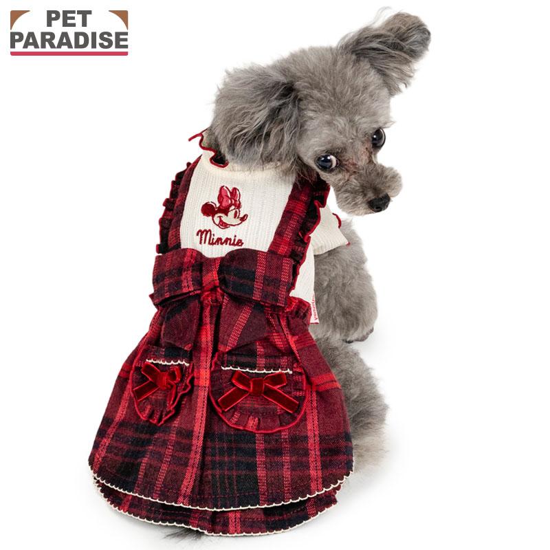 Disney（ディズニー） ミ二ーマウス 犬 服 冬 チェック ワンピース