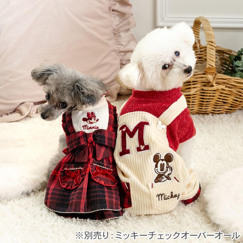 Disney（ディズニー） ミ二ーマウス 犬 服 冬 チェック ワンピース