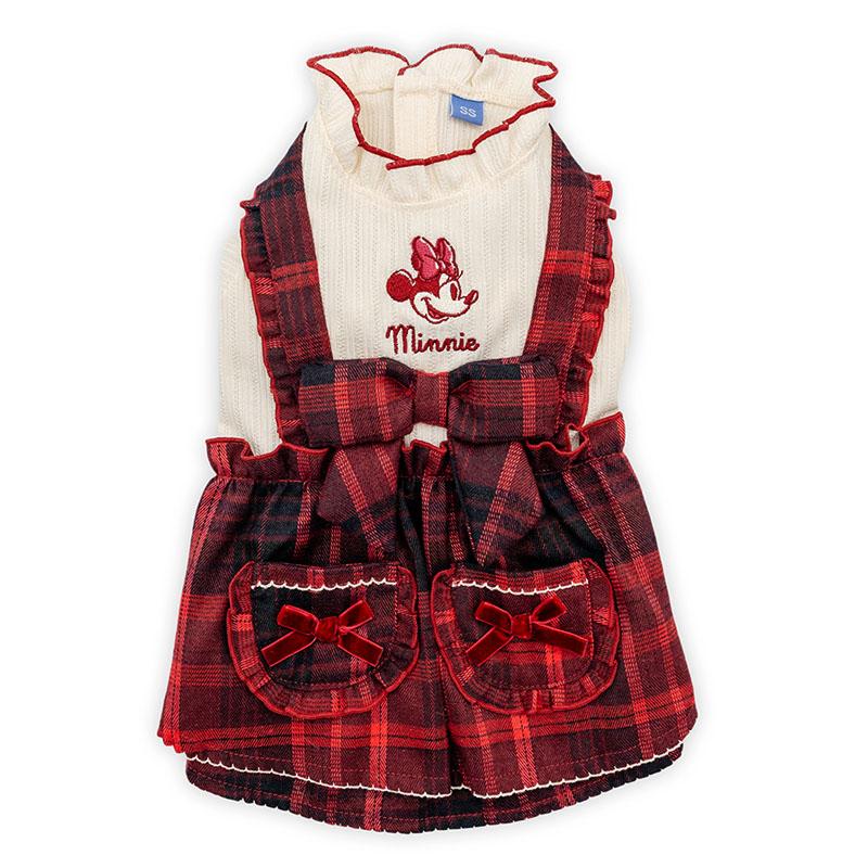 Disney（ディズニー） ミ二ーマウス 犬 服 冬 チェック ワンピース