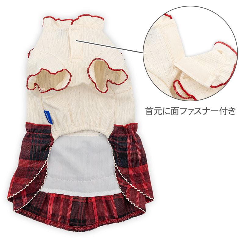 Disney（ディズニー） ミ二ーマウス 犬 服 冬 チェック ワンピース