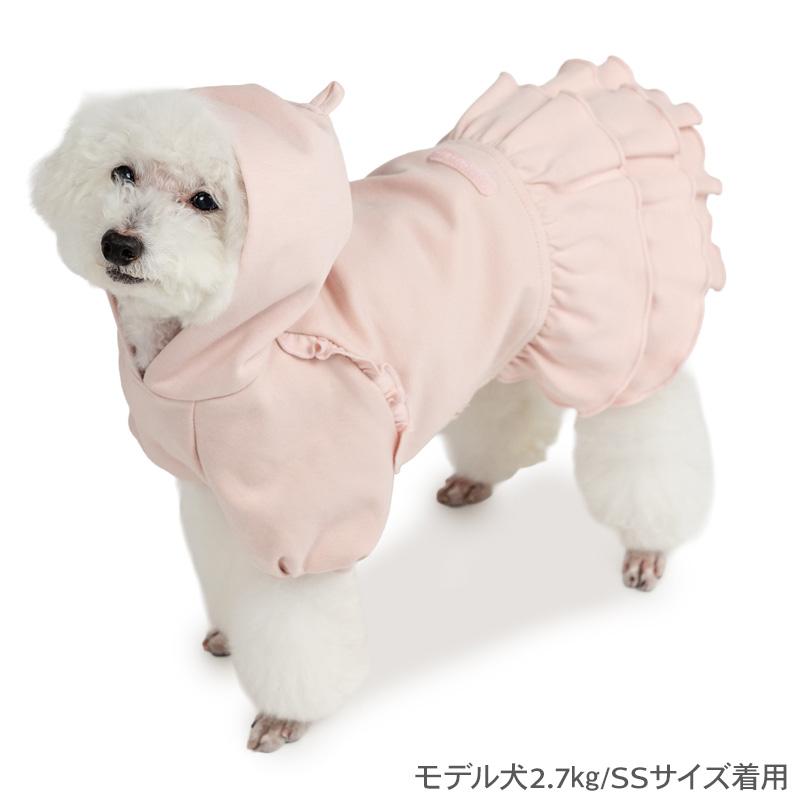 PET PARADISE 犬 服 秋 フリルパーカー ピンク 小型犬