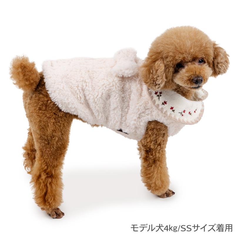 PET PARADISE（ペットパラダイス） 犬 服 冬 お花柄 刺繍 ボアベスト