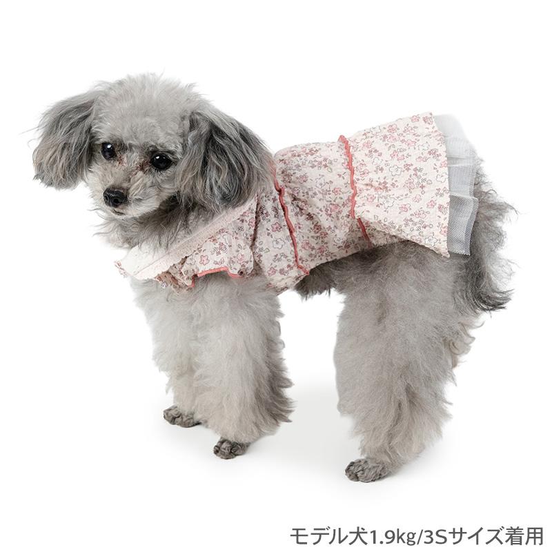 ハンドメイド犬服・春にぴったり・小花柄　❣️ギャザーたっぷティアードワンピース PET PARADISE（ペットパラダイス） 犬 服 春 小花 ふりふり ワンピース
