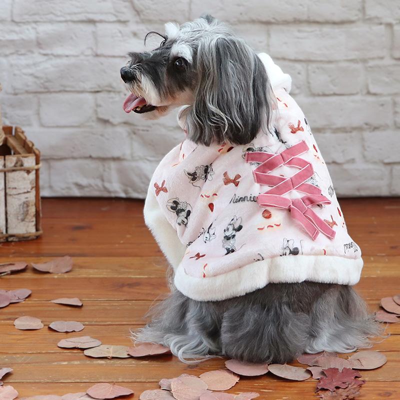 犬 服 冬 セール ポンチョ ディズニー ミニーマウス 〔小型犬〕 ケーキ
