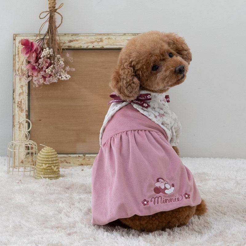 Disney（ディズニー） ミニーマウス 犬 服 秋冬 ワンピース ボレロ付き