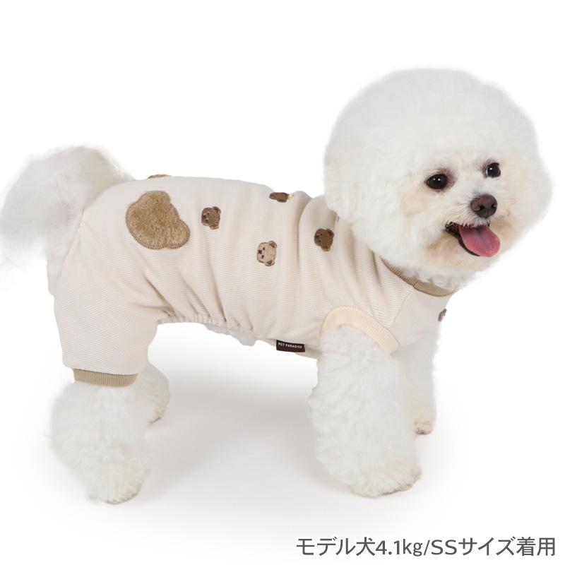PET PARADISE 犬 服 秋冬 ロンパース くまちゃん 刺繍 プレミアム 