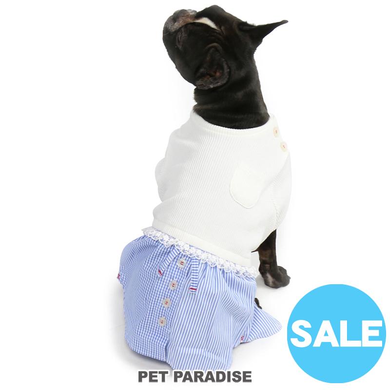 犬服 犬 服 春 セール ペットパラダイス 切り替え ワンピース白 中 大型犬 中型犬 大型犬 返品不可 ペットパラダイス 通販 Paypayモール