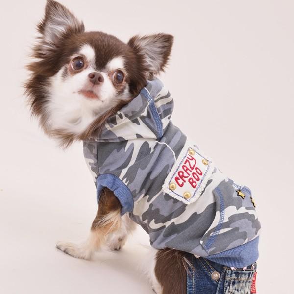 犬 服 Crazyboo クレイジーブー カモフラワッペンパーカー サイズxs S M L Ds Dm カラー グレー ペット プラザ Yahoo 店 通販 Yahoo ショッピング