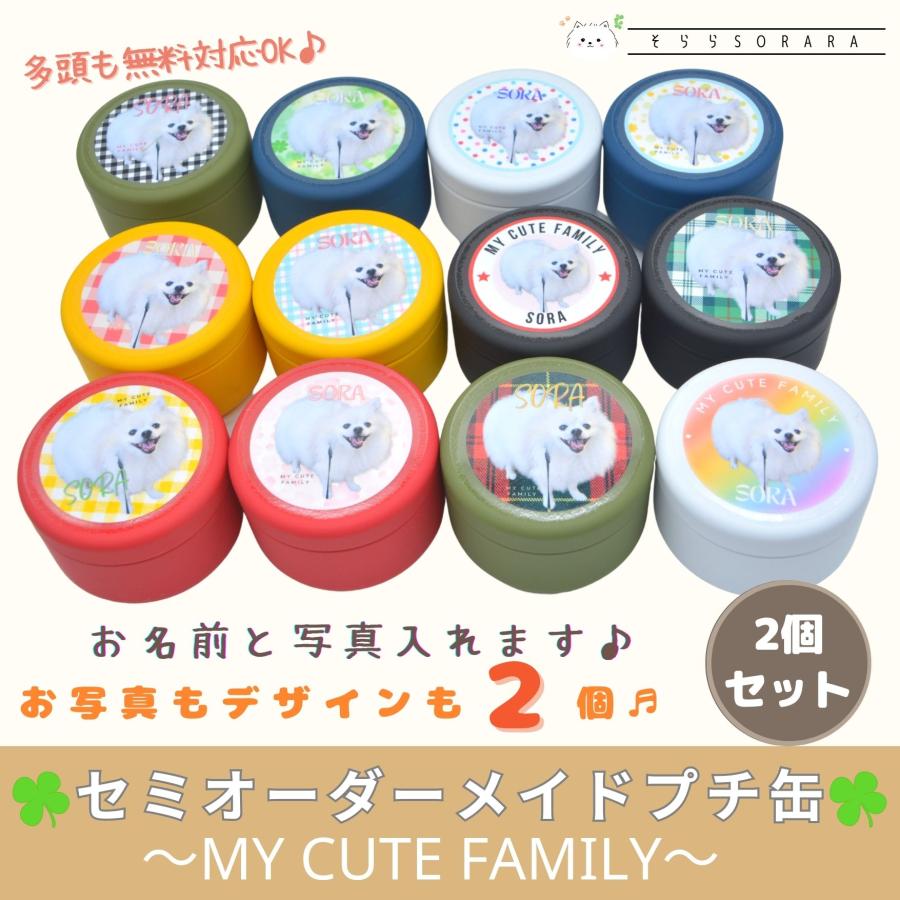 セミオーダープチ缶 My Cute Family お得2個セット うちの子おやつ缶  