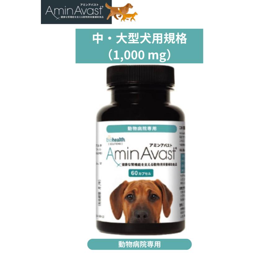 アミンアバスト 中・大型犬用規格（1,000mg）60カプセル〈犬猫用〉 :039:ペットサプリ館 - 通販 - Yahoo!ショッピング