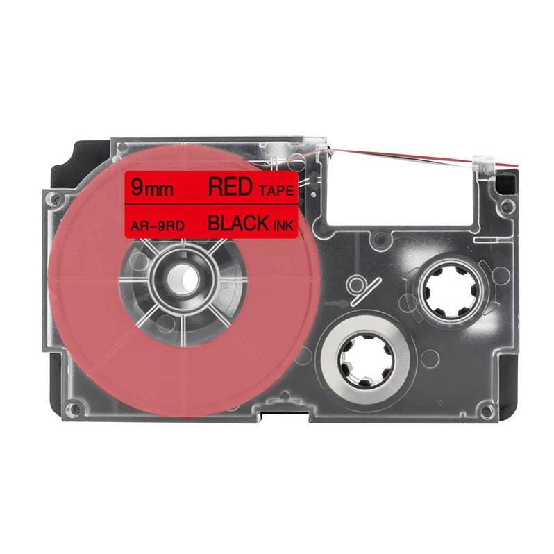 XR-9RD 対応 カシオ ネームランド 用 互換 テープ カートリッジ 9mm 赤地 黒文字