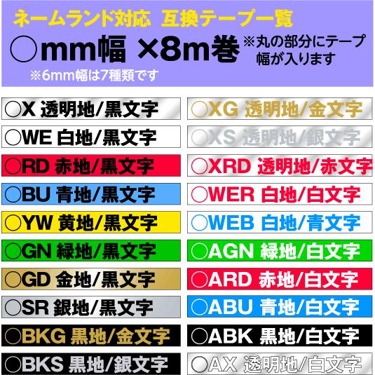 カシオ ネームランド 用 互換 テープ カートリッジ 6mm/9mm/12mm幅 フリーチョイス 20色から選べる3個セット｜petarist｜02