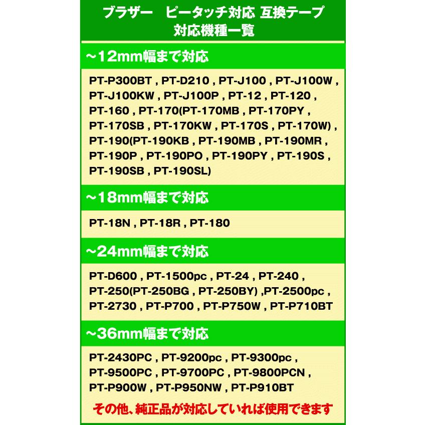 ブラザー ピータッチ ピータッチキューブ 用 互換 TZeテープ