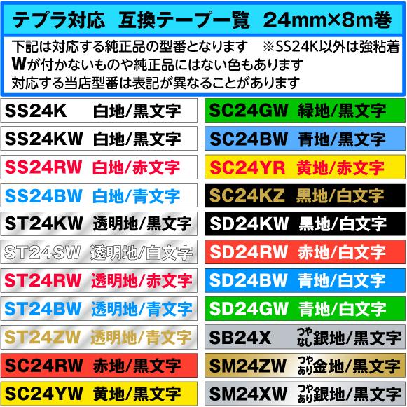 テプラ キングジム用 PRO 互換 テープカートリッジ 24mm幅 テプラ キングジム用 PRO 互換 テープカートリッジ 24mm幅