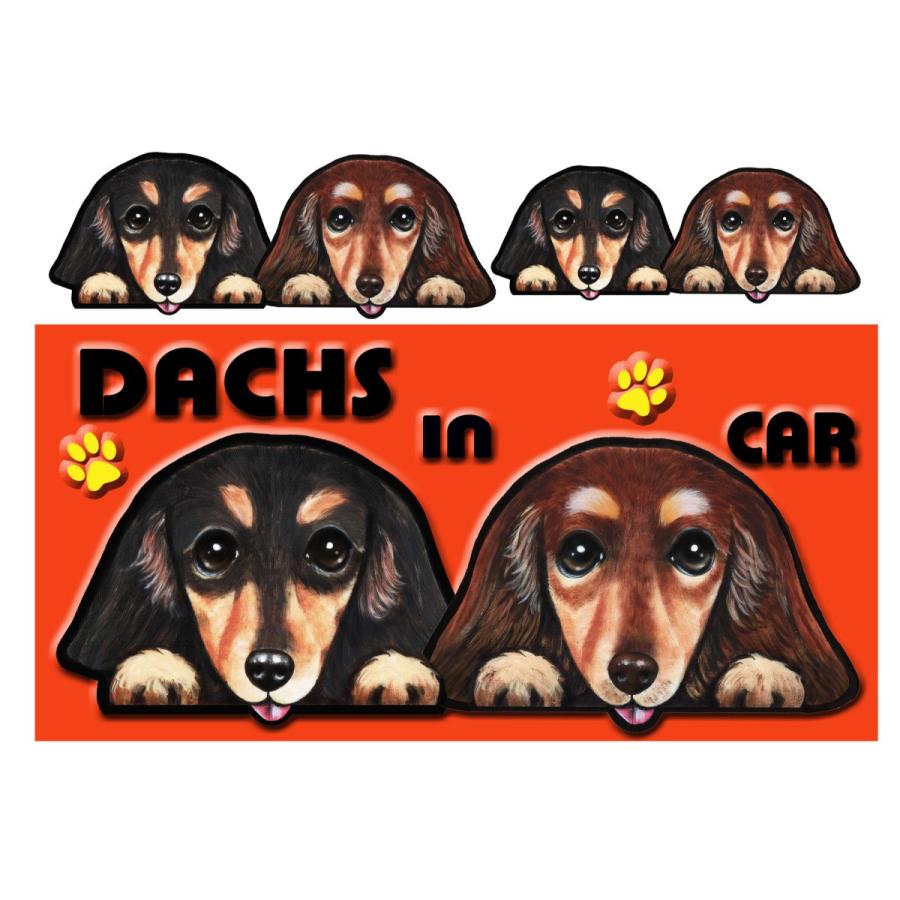 ダックス 犬 ネーム オーダー 名前 ペット ステッカー シルエット 名入れ Lサイズ ダックスフンド 車