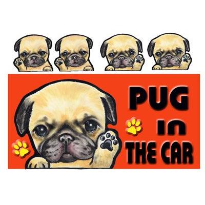 犬 ステッカー パグ5 シール 名前 ネーム入れok 愛犬 雑貨 車 犬雑貨 Car Dog グッズ 驚きの値段 In オリジナル