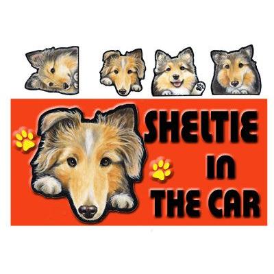 犬 ステッカー シェルティ2 シェットランドシープ 名前 ネーム入れok シール 愛犬 雑貨 グッズ Dog In Car オリジナル 車 犬雑貨 正規通販