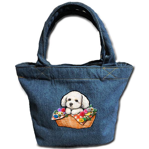 お散歩バッグ トイプードル 2 デニムバッグ 犬 トート ポケット バック かばん 鞄 オーダーメイド オリジナル Prettyfunnyballoons Com