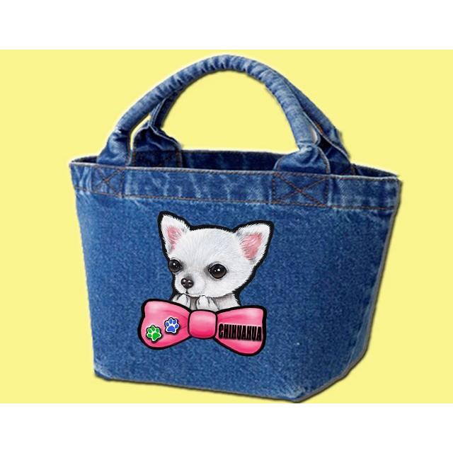 チワワ 39 お散歩バッグ デニムバッグ 犬 トート バック グッズ かばん 鞄 オーダーメイド オリジナル