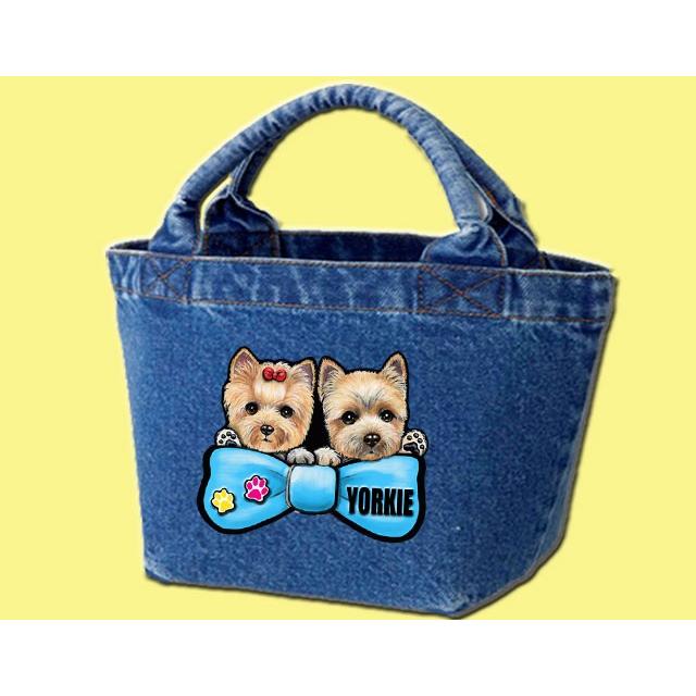 ヨーキー 4 お散歩バッグ デニムバッグ ヨークシャテリア 犬 人気 トート バック グッズ かばん 鞄 オーダーメイド オリジナル R Bag27 4 ステッカーグッズのペットちゃん 通販 Yahoo ショッピング