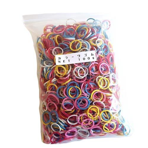 カラーワゴム　業務用　１００ｇ　ミックス　【メール便対応】　☆ | 