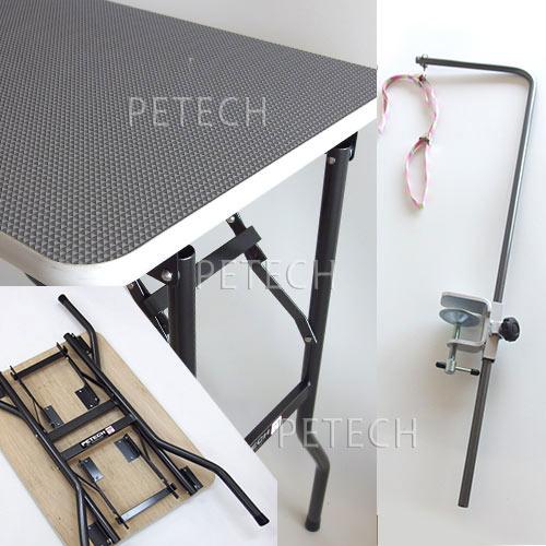 【日本製】トリミングテーブル Ｍ グレー×ガンメタ (万力アーム付)　★ |  | 02