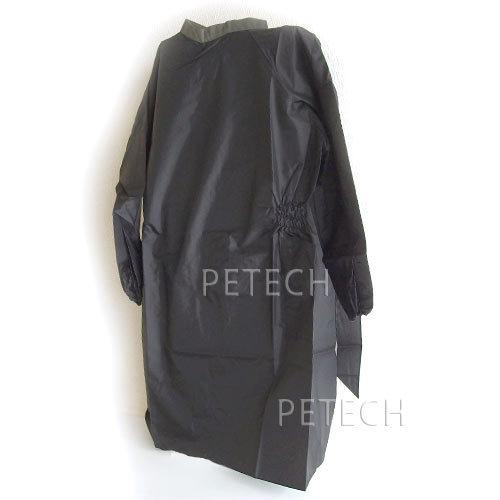 【防水、制電】３４１２　ワコウ　袖付エプロン　ブラック　★ | 