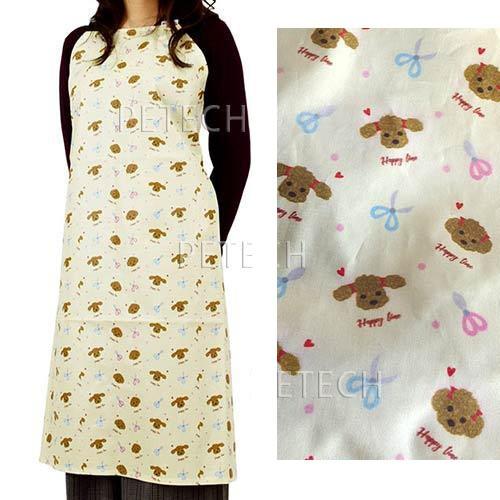 【防水】トリミングエプロン　トイプードル＆ハサミ柄　アジャスターバックルタイプ　防水エプロン　【メール便対応】　★ | Chien Mechant