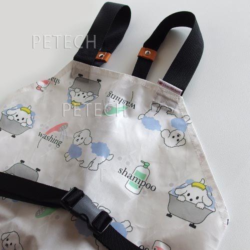 【防水】トリミングエプロン　バブルドッグ柄　アジャスターバックルタイプ　防水エプロン　【メール便対応】　★ | Chien Mechant | 01