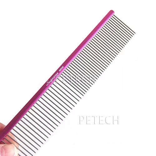 【限定色】【ピンク】SUP　アルミナムフィニッシングコーム（１９０ｍｍ）ペット用トリミングコーム　【メール便対応】　★ | 