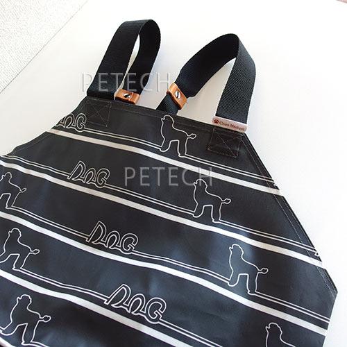 【防水】トリミングエプロン　ドッグボーダー柄　アジャスターバックルタイプ　防水エプロン　【メール便対応】　★ | Chien Mechant