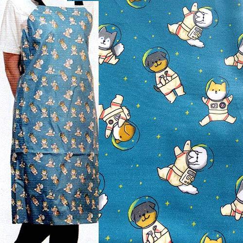 【防水】トリミングエプロン　宇宙犬柄　アジャスターバックルタイプ　防水エプロン　【メール便対応】　★ | Chien Mechant | 01