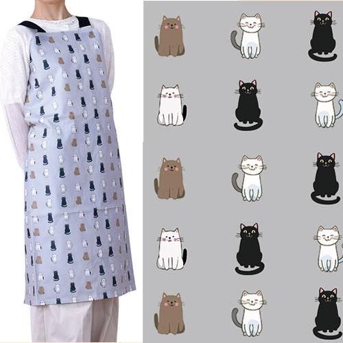 【防水】トリミングエプロン　座りねこ柄　アジャスターバックルタイプ　防水エプロン　【メール便対応】　★ | Chien Mechant | 01