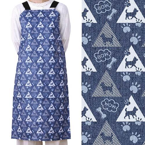 【防水】トリミングエプロン　WAN-DENIM柄　アジャスターバックルタイプ　防水エプロン　【メール便対応】　★ | Chien Mechant | 01