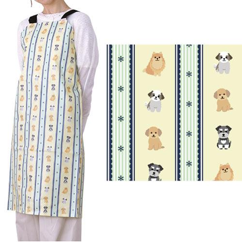 【防水】トリミングエプロン　ハッピードッグ柄　アジャスターバックルタイプ　防水エプロン　【メール便対応】　★ | Chien Mechant