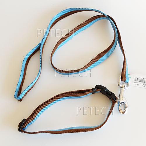 【メーカー廃番品】リード・首輪セット（幅2cm）　茶/ブルー　【メール便対応】　★ | KINPEX