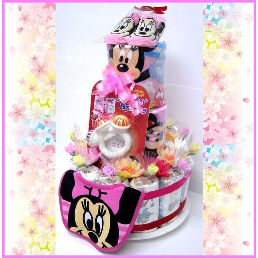 69 Off 直送ギフト対応可 出産祝い おむつケーキ ディズニー 女の子用ミニー３段おむつケーキ ３r 華やかな見栄えの豪華版 Materialworldblog Com