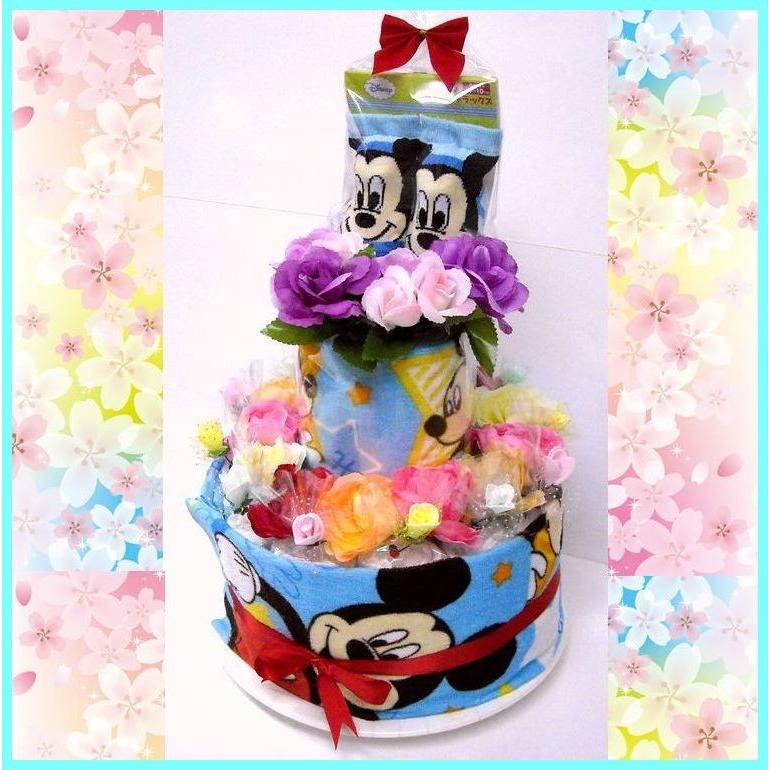 直送ギフト対応可 出産祝い おむつケーキ おしゃれ オムツケーキ 可愛いくって人気の ２段おむつケーキ ディズニーr２ 男の子用ミッキー 華やかな豪華版 19 04 102fdr26mk ピーターパンヤフー店 通販 Yahoo ショッピング