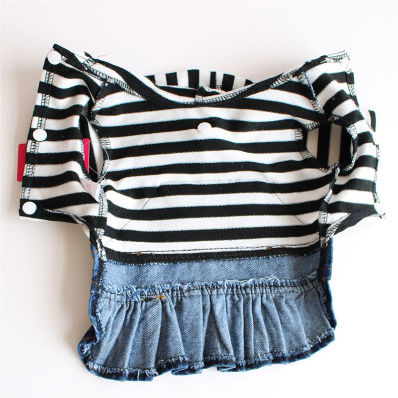 犬服 ブランド かわいい Petfind 犬 犬の服 オールシーズン デニムワンピース フード フリル 前ボタン ボーダー Crma 1338 Pet Find Yahoo ショッピング店 通販 Yahoo ショッピング