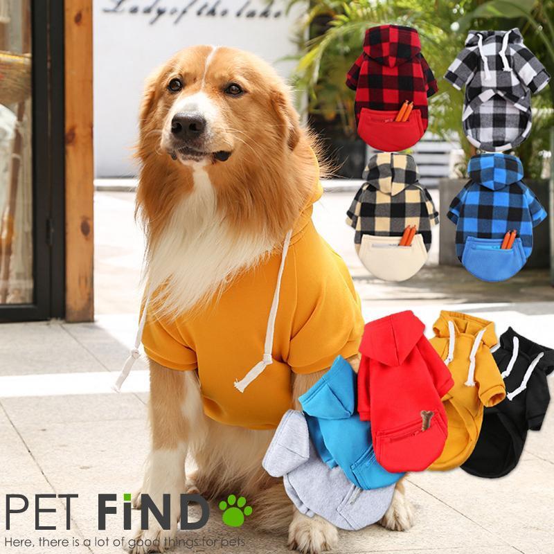 送料無料 大型犬 新作 犬服 Petfind ブランド かわいい シンプル無地パーカー チェック柄パーカー おしゃれ 9バリエーション Crma 1416 Pet Find Yahoo ショッピング店 通販 Yahoo ショッピング