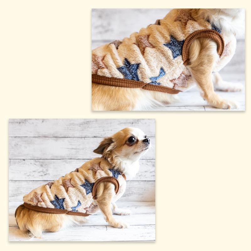 ベージュ フリース犬服 未使用 ふわふわ 犬用品 犬用洋服 犬用冬服 PET FiND（ペットファインド） 犬 服 犬服 冬 犬の服 秋冬 プチプラ